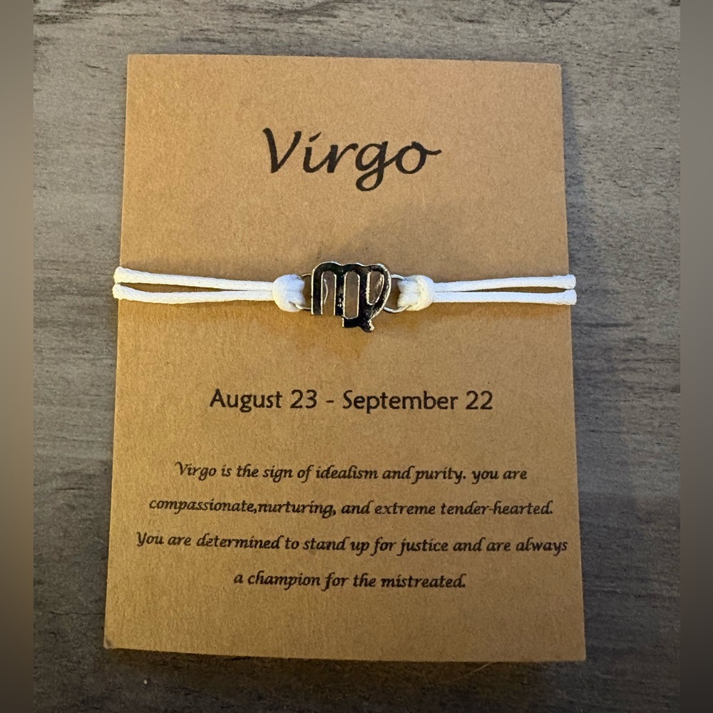 Handmade Virgo Zodiac Charm Bracelet